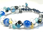 ༅೫星屑入りのラムネフローズン೫༅ 天然石 パワーストーン ブレスレット　#minne_new #マクラメ