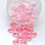 10pcs ＊シェル型 カボション （濃いピンク）（0565）