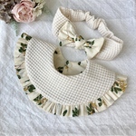 スタイ　ヘアバンド　セット　オフホワイトワッフル　ミモザフリル　リバーシブル