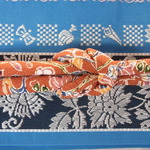 可愛い丸ぐけの帯締め・紅型・錆び色小花