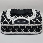 ウェットティッシュケースデコ完成品★モロッカン黒（リボン付）