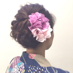 ◇新色◇  はんなり ダリアのヘアクリップ pink × purple
