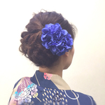 ◇新色◇  はんなり ダリアのヘアクリップ blue × blue