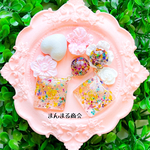 SALE🉐【陽だまりセレナーデ】カラフル／レースフラワー／押し花／ホワイト／大ぶり／揺れる／金属アレルギー対応／サージカルステンレス／ピアス、イヤリング可