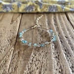 天然石ビーズのマクラメブレスレット(アパタイト)