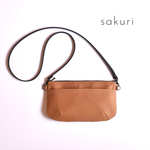 【新色】帆布 お散歩ショルダーバッグ♪キャメル　サコッシュ