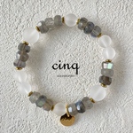 ◆ mixed color bracelet ◆ラブラドライトとフロストクォーツの天然石ブレスレット
