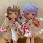 アンティーユサイズ浴衣ドレス（紫陽花白）