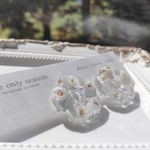 【7月の新作】clear simple "ohana ❁かすみ草×bluestone(イヤリングorピアス)