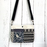 ☆シックな小鳥柄と帆布のサコッシュ☆ショルダーバッグ☆エチノ