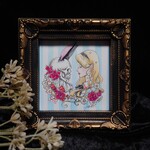 アリスと黒うさぎ(ミニ絵画)