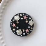 ビーズ刺繍くるみボタン（ヘアゴム/ブローチ）