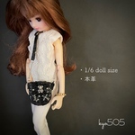 1/6 doll size本革バッグ　地雷系クマ