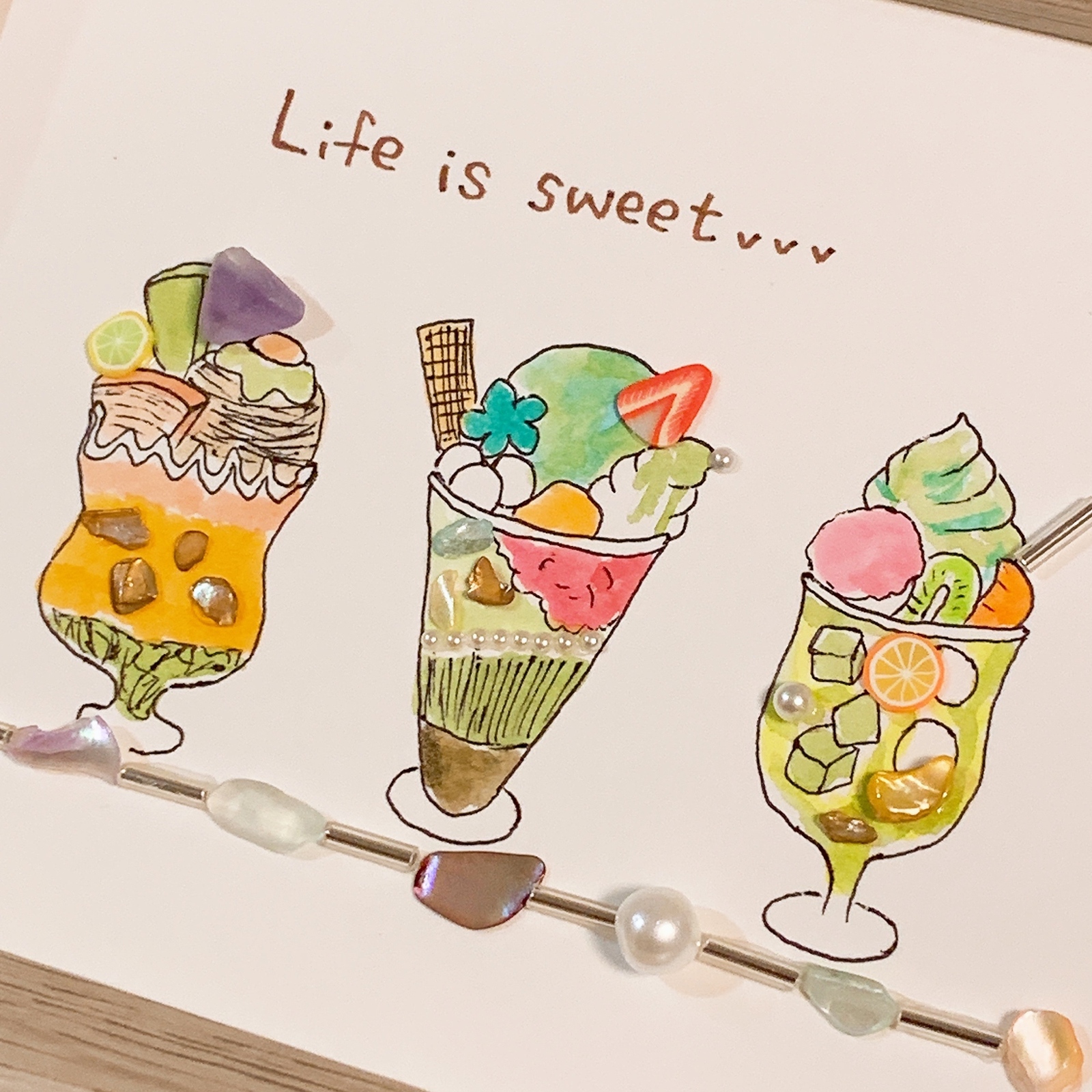 sweets、、❤︎ シーグラスアート シーグラスアート 和スイーツ - tsunpen | minne byGMOペパボ