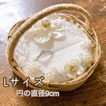 再販　Lサイズ　バスケットに入った大きなお花のリングピロー