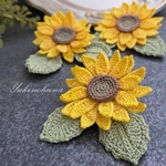 ブローチ〜ぺちゃんこな向日葵（M）～