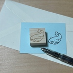 手作りスタンプ　クジラ