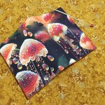 文庫本＊海月🪼きのこ🍄ときらめく雫💧＊ブックカバー＊文庫本カバー＊文庫カバー＊