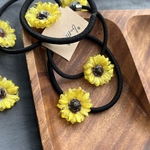 専用 イヤリング*・【ひまわり大】【ブルースモークFlower】本物のお花を使った ひまわりイヤリング