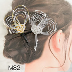 水引髪飾り　和装髪飾り　白金銀　2本組　成人式　結婚式　祭り　振袖　留袖　M82 かんざし　髪飾り