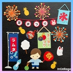 夏祭り s39（ペーパークラフト ダイカット クラフトパンチ）