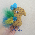 黄色い小鳥のカラプン。手作りブローチ。