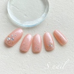 【No.20  キラキラエアリー夕空ネイル】ネイルチップ　ブライダルネイル　大人ネイル