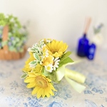 ひまわりのブーケ 🌻 夏の花束 🌼向日葵 マーガレット カモミールのフラワーアレンジ