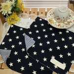 【再】星とネイビー❤️A4両面ランチョンマット(ネイビー )