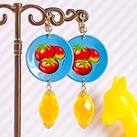 【6種類】キッチュなフルーツ柄ブリキのお皿ピアス