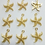 【新入荷！】マリンチャーム*ヒトデ*ゴールドカラー*直輸入*約17ミリ*10個セット