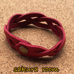 5color三つ編みレザーブレスレット