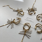 ビーズ ロング ゴールド イヤーカフ【片耳】