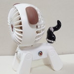 aiboのＤＸジュエリーミニ扇風機⑭ホワイト✕ブラックしっぽ