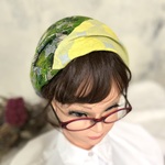 Lサイズ　360°Cターバン(絵画風グリーン)