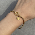 つけっぱなしOK ステンレスベネチアチェーン コイン ブレスレット