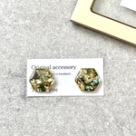 レジン　大人シェルストーン　レジンピアス　レジンイヤリング　レジンアクセサリー