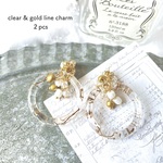 2pcs★charm・clear & gold line hoop（フープチャーム）