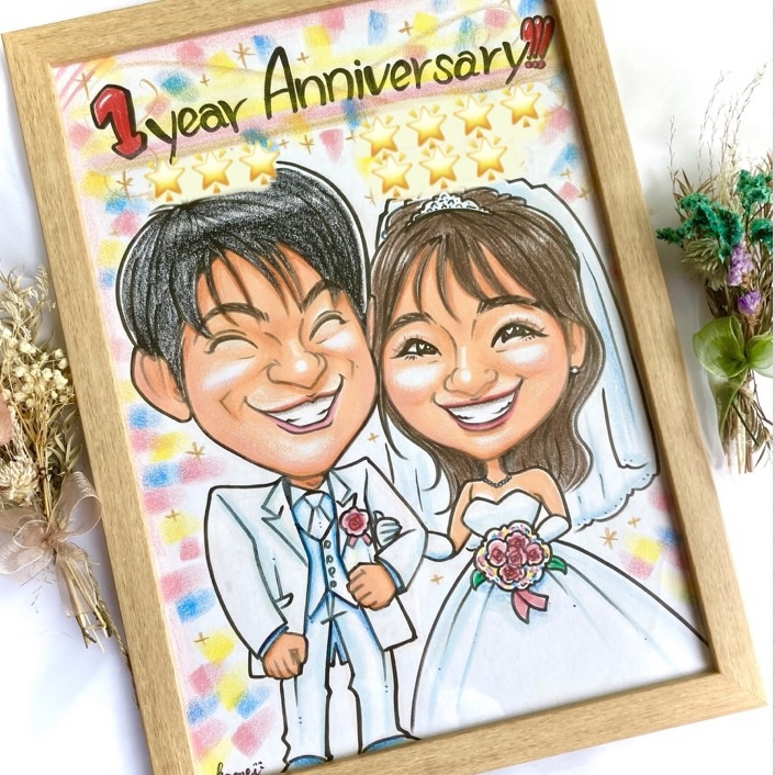 似顔絵　結婚式　受付　ウェルカムボード　ウェルカムスペース　イラスト　両親贈呈品　プレゼント　結婚祝い 4,886円