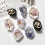 【送料無料】ハンドメイド　パーツセット　レジン　カボション　ピアスパーツ　変形パーツ　ニュアンス