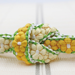 小桜組 「向日葵」 黄金色〜レモンイエロー〜生成りのグラデーション＋オレンジ金糸  ×  鮮緑（グリーン）＋黄緑