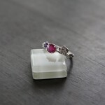 ルビー＆アメジスト　ローズＣＺリング　SILVER925