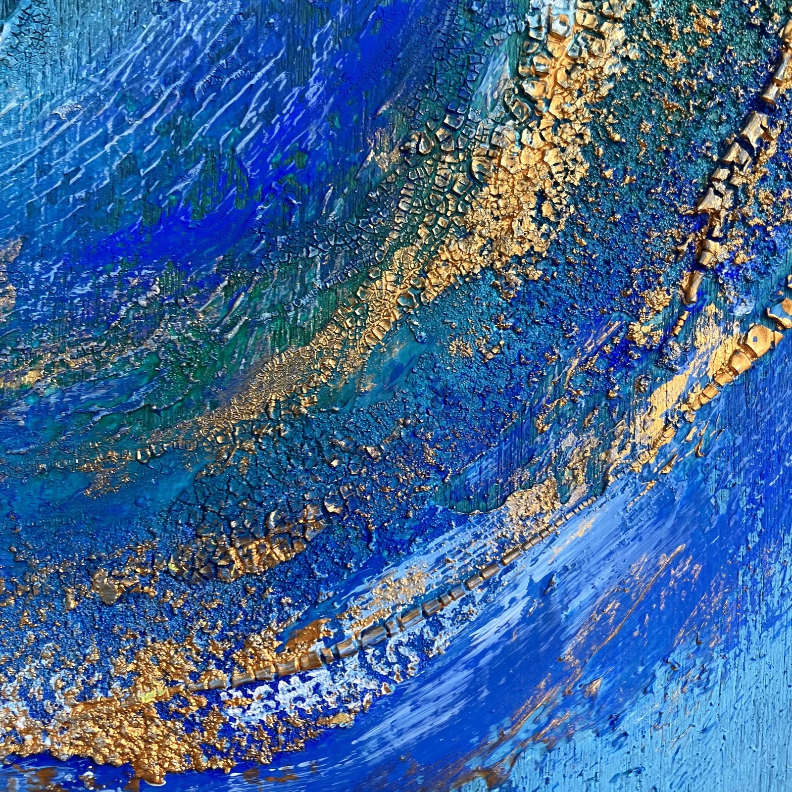 blue circle＊テクスチャーアート 抽象画 海 夏 絵画 アクリル画