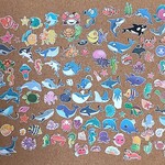 水族館??のようなフレークシール
