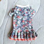 犬服！お花のフリフリ　ワンピース