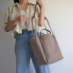DROP2 SHOULDER TOTE BAG(マットブラウン) 3WAY ショルダーバッグ 帆布 大容量