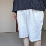 リネンハーフパンツデニム織り