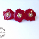 SALE 赤いミニ薔薇バレッタ