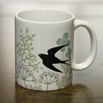 [残り1個！]ツバメとボタニカルなマグカップ
