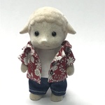 シルバニア＊大人サイズ＊アロハシャツセット（赤）　3点　洋服着せ替えセット＊シルバニアファミリー　お父さんサイズ　